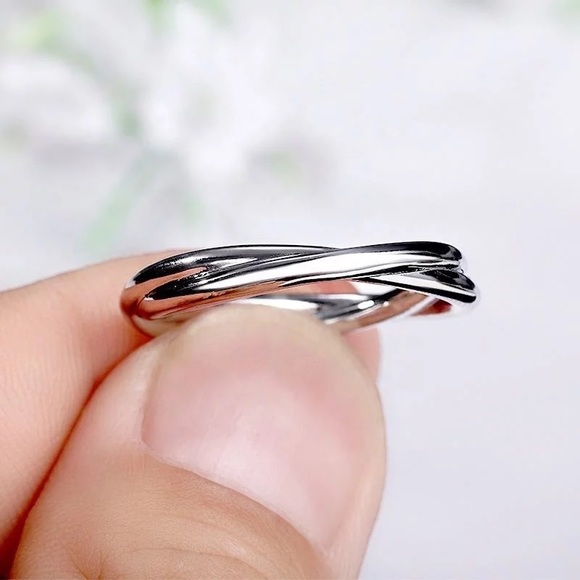 New 925 Silver Beautiful Twisted Simple Cute Ring - Picture 5 of 6